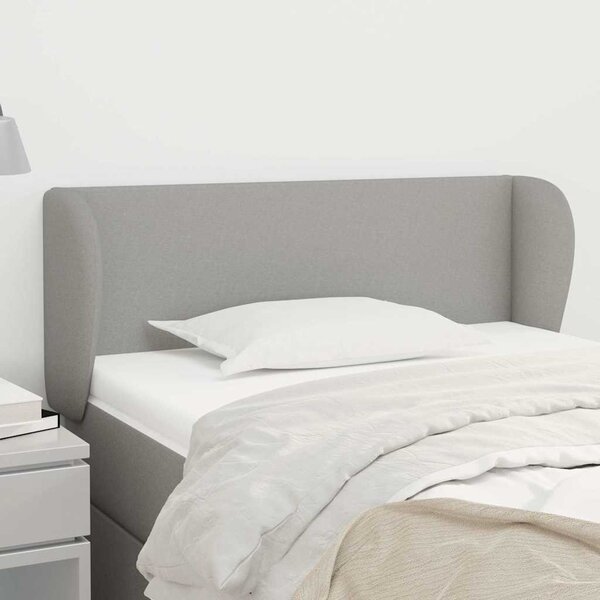 Čelo postele typu ušák světle šedé 83x23x78/88 cm textil 3116838