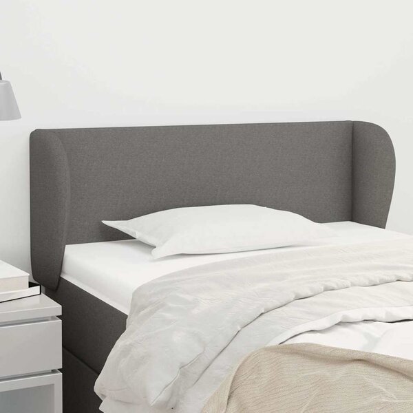 Čelo postele typu ušák tmavě šedé 83x23x78/88 cm textil 3116839