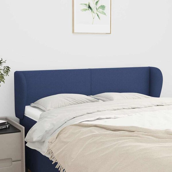 Čelo postele typu ušák modré 147x23x78/88 cm textil 3116868