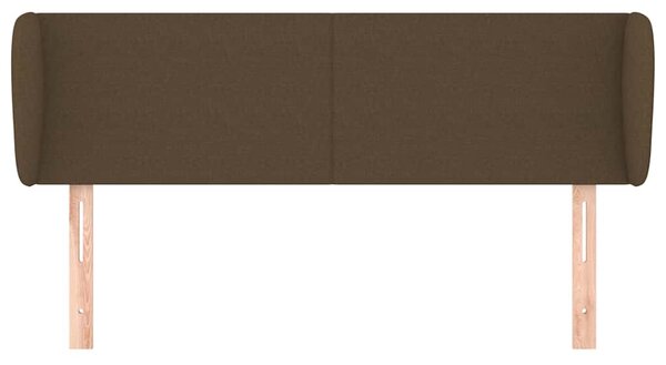 Čelo postele typu ušák tmavě hnědé 147x23x78/88 cm textil 3116865