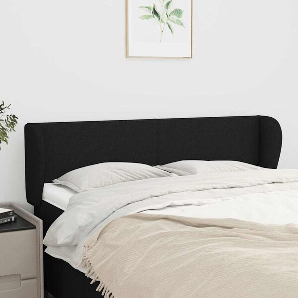 Čelo postele typu ušák černé 147x23x78/88 cm textil 3116864