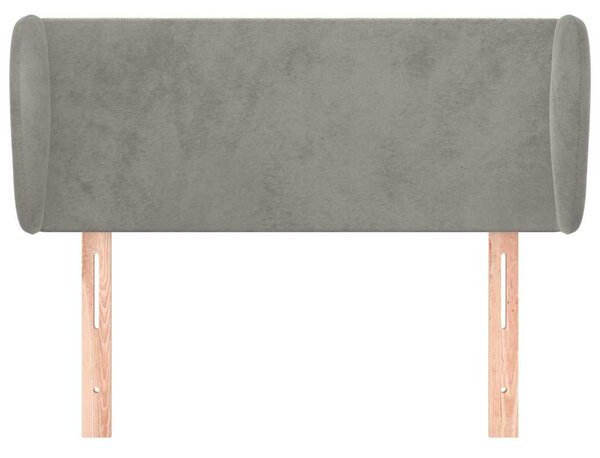 Čelo postele typu ušák světle šedé 83x23x78/88 cm samet 3116894