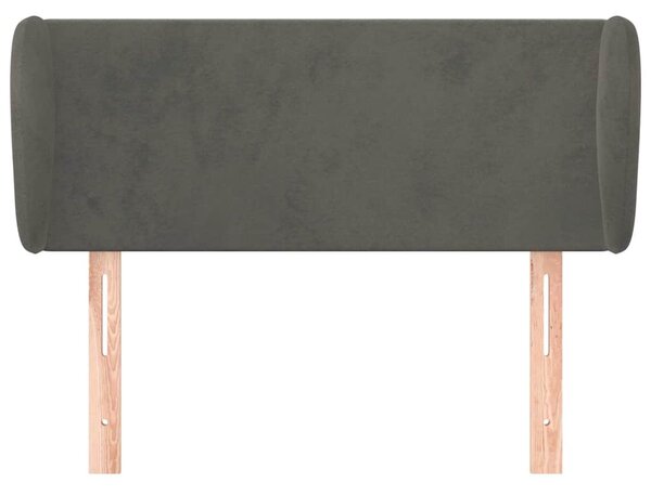 Čelo postele typu ušák tmavě šedé 83x23x78/88 cm samet 3116895