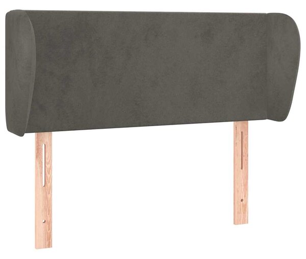 Čelo postele typu ušák tmavě šedé 83x23x78/88 cm samet 3116895
