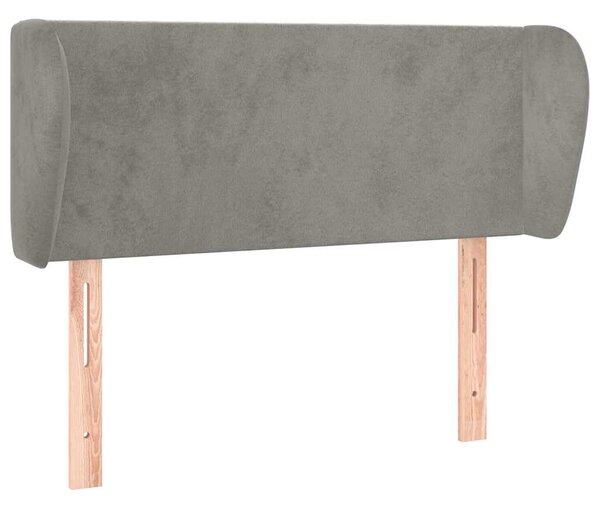 Čelo postele typu ušák světle šedé 83x23x78/88 cm samet 3116894