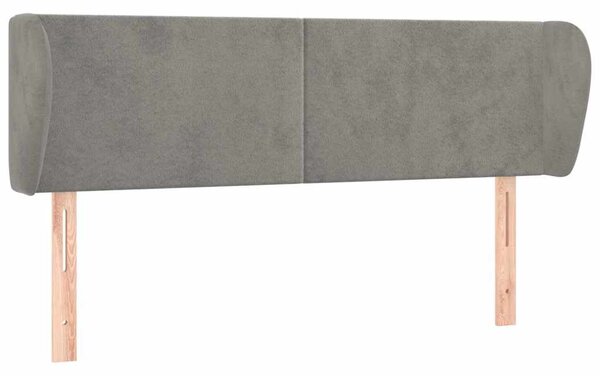 Čelo postele typu ušák světle šedé 147x23x78/88 cm samet 3116912