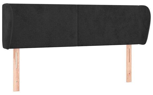 Čelo postele typu ušák černé 147x23x78/88 cm samet 3116914