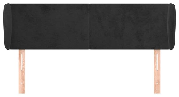 Čelo postele typu ušák černé 147x23x78/88 cm samet 3116914