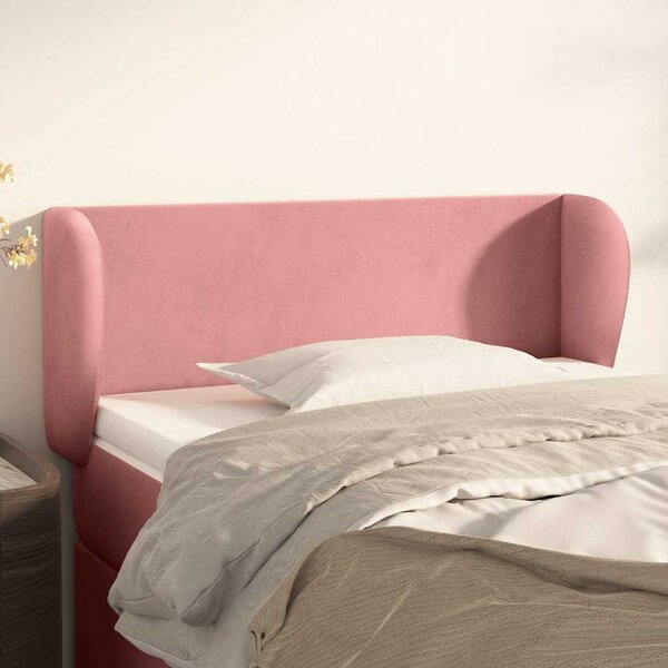 Čelo postele typu ušák růžová 83x23x78/88 cm samet 3116899