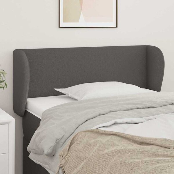 Čelo postele typu ušák šedá 83x23x78/88 cm umělá kůže 3116940