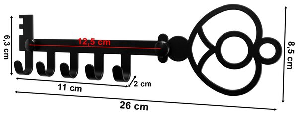 TZB Věšák KLAVIS 26 cm černý