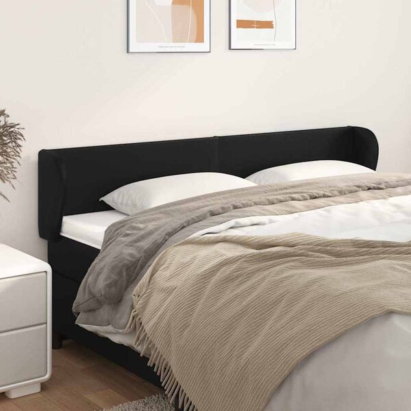 Čelo postele typu ušák černé 183x23x78/88 cm umělá kůže 3116966