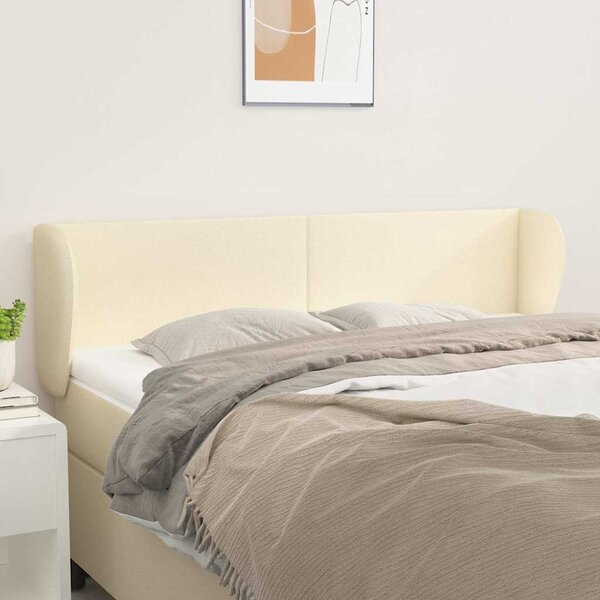 Čelo postele typu ušák krémové 147x23x78/88 cm umělá kůže 3116956