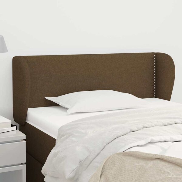 Čelo postele typu ušák tmavě hnědé 103x23x78/88 cm textil 3116997
