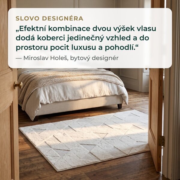 Angel Carpet, Kusový koberec Aurora 11 White, 60x110, bílá, kancelář