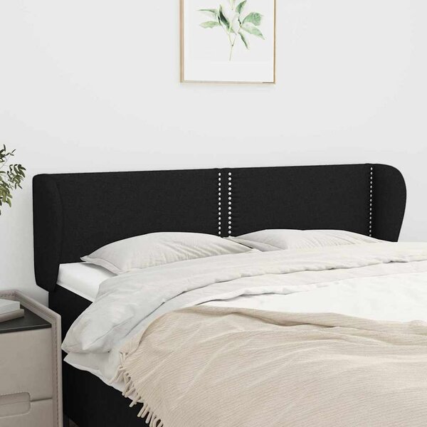 Čelo postele typu ušák černé 147x23x78/88 cm textil 3117004