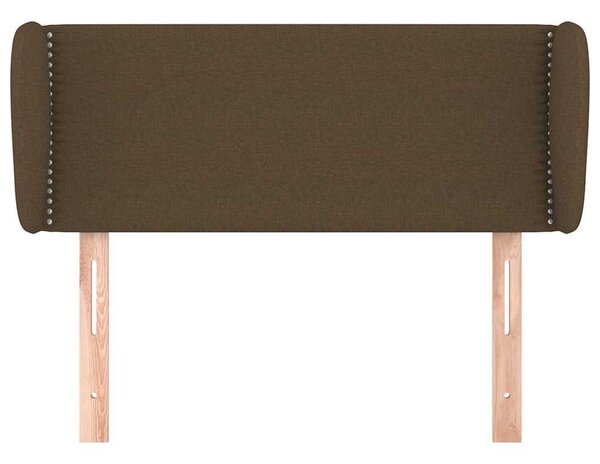 Čelo postele typu ušák tmavě hnědé 103x23x78/88 cm textil 3116997
