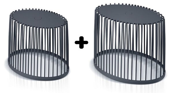 Set 2 univerzálních oválných košů, 30 + 55 l, antracit