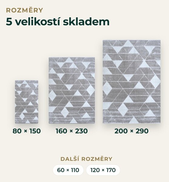 Angel Carpet, Kusový koberec Aurora 11 Grey, 120x170, šedá, kancelář