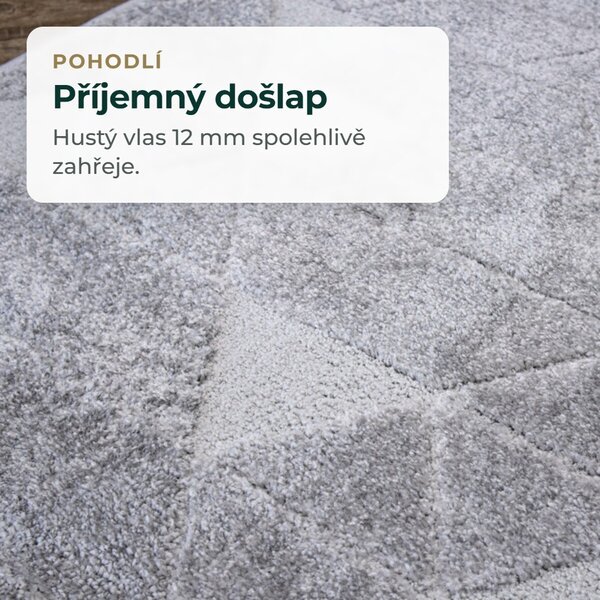 Angel Carpet, Kusový koberec Aurora 11 Grey, 120x170, šedá, kancelář