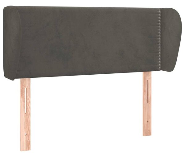Čelo postele typu ušák tmavě šedé 103x23x78/88 cm samet 3117047