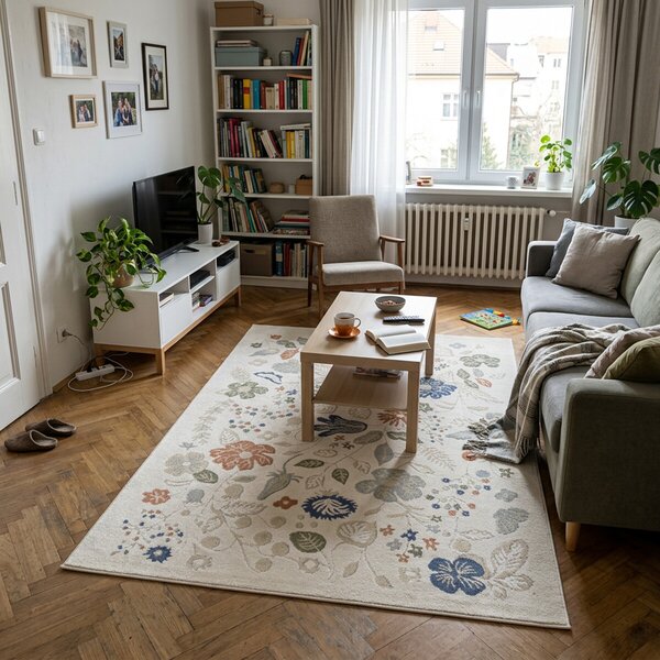 Angel Carpet, Kusový koberec Aurora 25 Cream, 80x150, bílá, kancelář