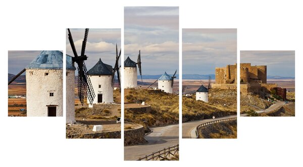 Obraz - Větrné mlýny Consuegra, Španělsko (125x70 cm)