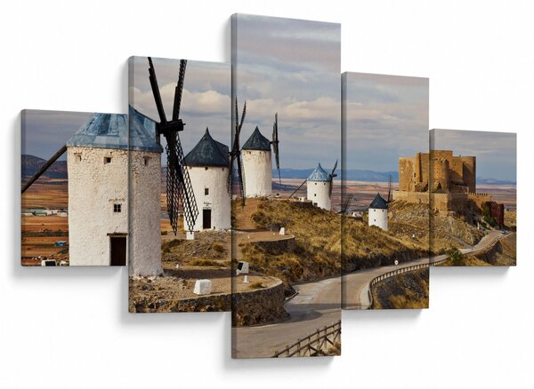 Obraz - Větrné mlýny Consuegra, Španělsko (125x70 cm)