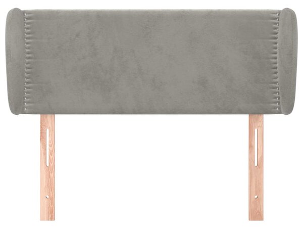 Čelo postele typu ušák světle šedé 83x23x78/88 cm samet 3117034