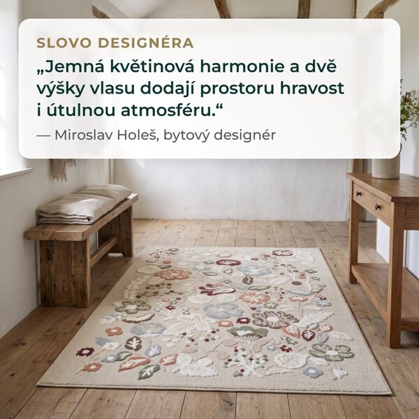 Angel Carpet, Kusový koberec Aurora 25 Beige, 60x110, béžová, kancelář