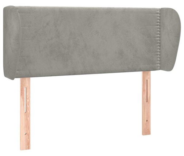 Čelo postele typu ušák světle šedé 83x23x78/88 cm samet 3117034