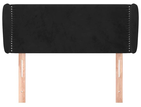 Čelo postele typu ušák černé 103x23x78/88 cm samet 3117048