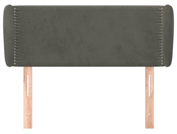 Čelo postele typu ušák tmavě šedé 103x23x78/88 cm samet 3117047