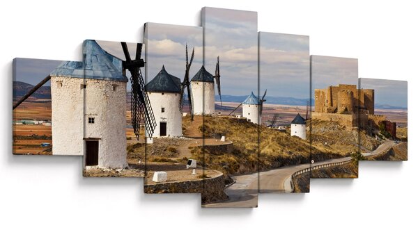 Obraz - Větrné mlýny Consuegra, Španělsko (210x100 cm)