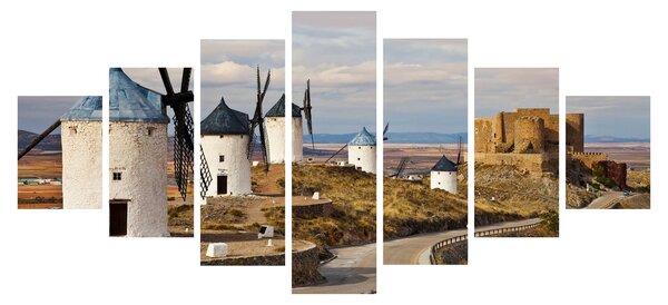 Obraz - Větrné mlýny Consuegra, Španělsko (210x100 cm)