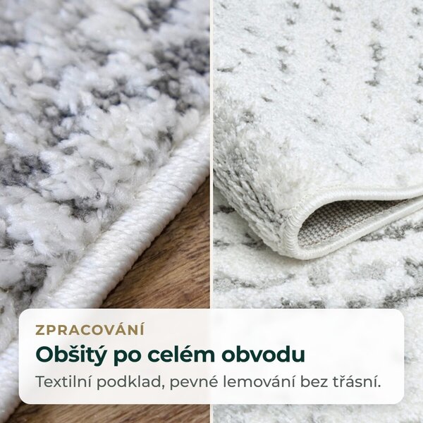 Angel Carpet, Kusový koberec Aurora 55 Grey, 60x110, šedá, kancelář