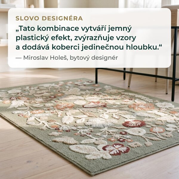 Angel Carpet, Kusový koberec Aurora 25 Green, 60x110, zelená, kancelář