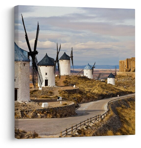 Obraz - Větrné mlýny Consuegra, Španělsko (30x30 cm)