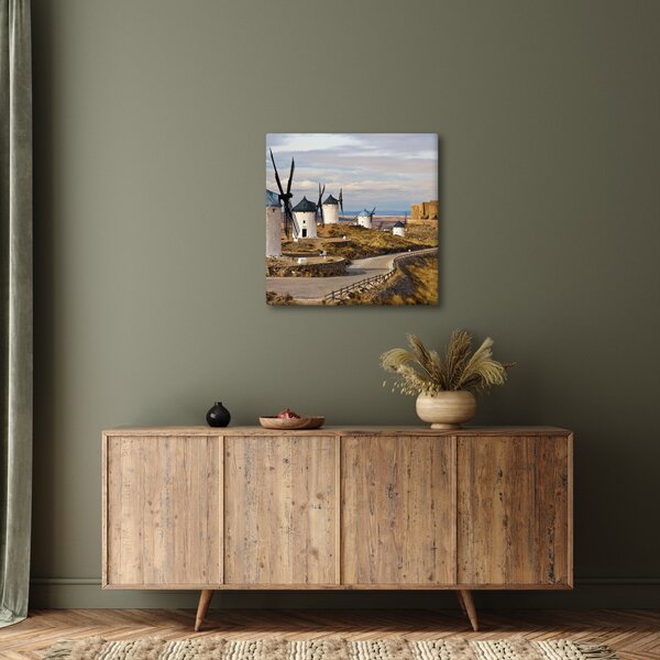 Obraz - Větrné mlýny Consuegra, Španělsko (30x30 cm)