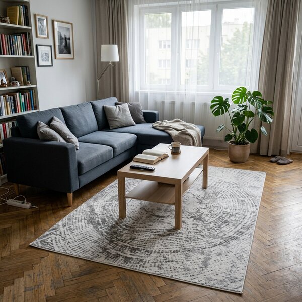 Angel Carpet, Kusový koberec Aurora 55 Grey, 60x110, šedá, kancelář