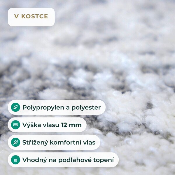 Angel Carpet, Kusový koberec Aurora 55 Grey, 60x110, šedá, kancelář