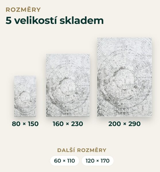 Angel Carpet, Kusový koberec Aurora 55 Grey, 60x110, šedá, kancelář