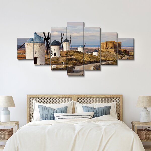 Obraz - Větrné mlýny Consuegra, Španělsko (210x100 cm)