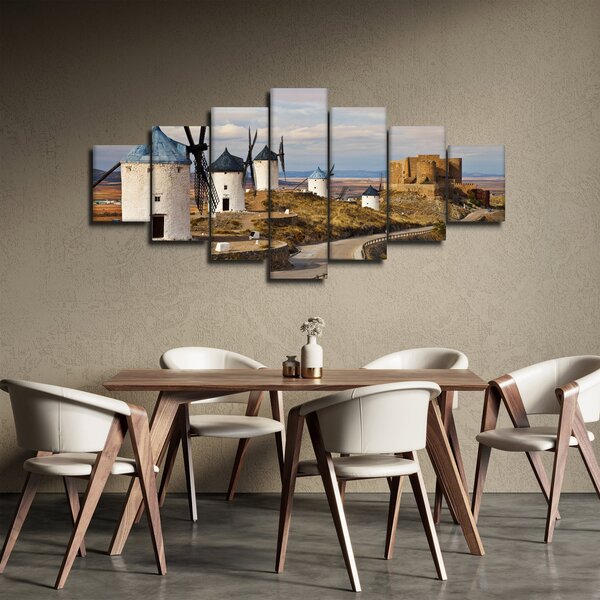 Obraz - Větrné mlýny Consuegra, Španělsko (210x100 cm)