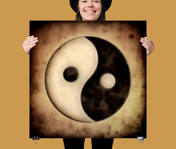 FeelHappy Plakát - Yin Yang vintage Velikost plakátu: 100 x 100 cm