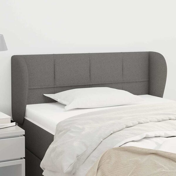 Čelo postele typu ušák tmavě šedé 83x23x78/88 cm textil 3117119