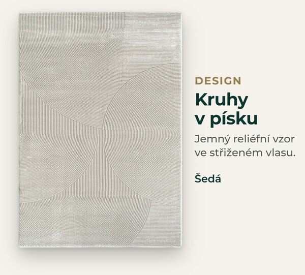 Angel Carpet, Kusový koberec Zafiro 25 Grey, 60x110, šedá, kancelář
