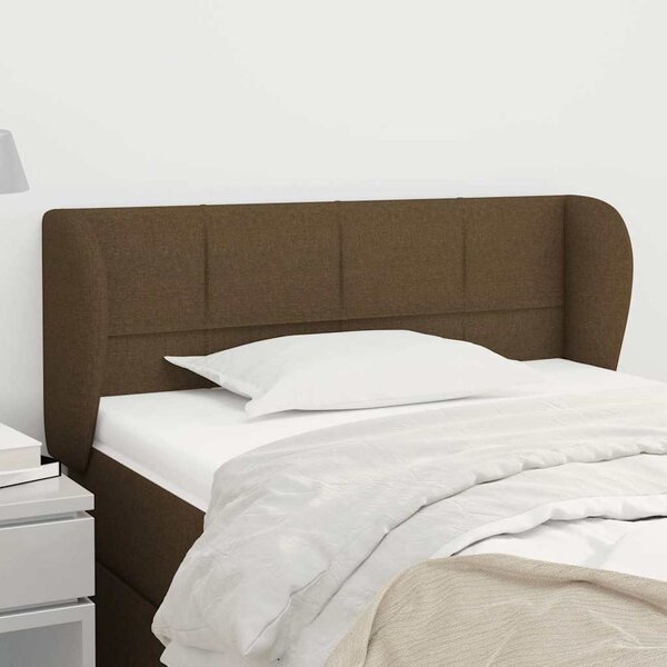 Čelo postele typu ušák tmavě hnědé 83x23x78/88 cm textil 3117121