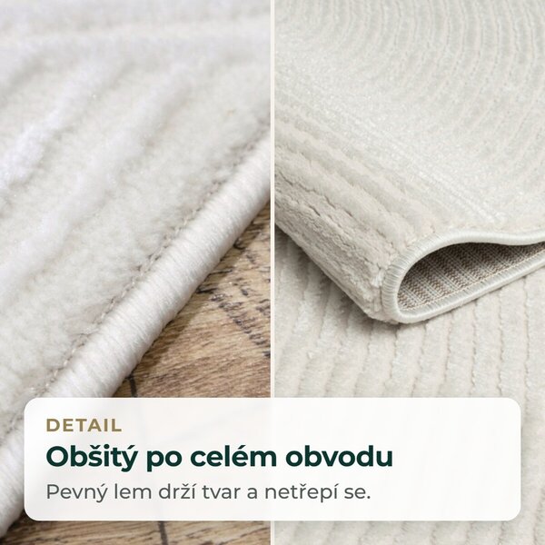Angel Carpet, Kusový koberec Zafiro 25 Cream, 60x110, bílá, kancelář