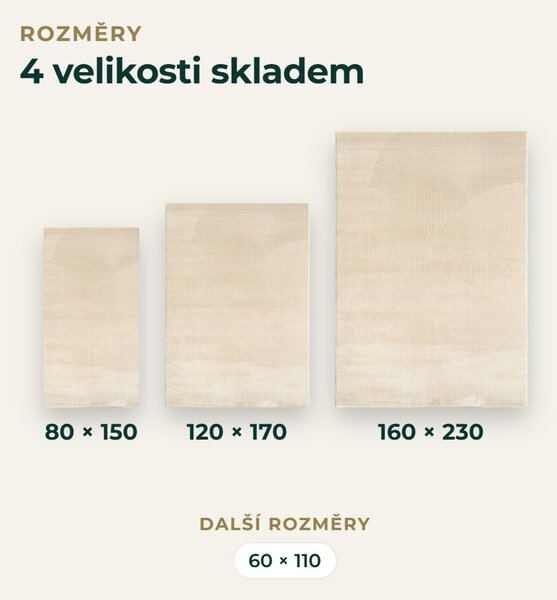 Angel Carpet, Kusový koberec Zafiro 25 Beige, 60x110, béžová, kancelář